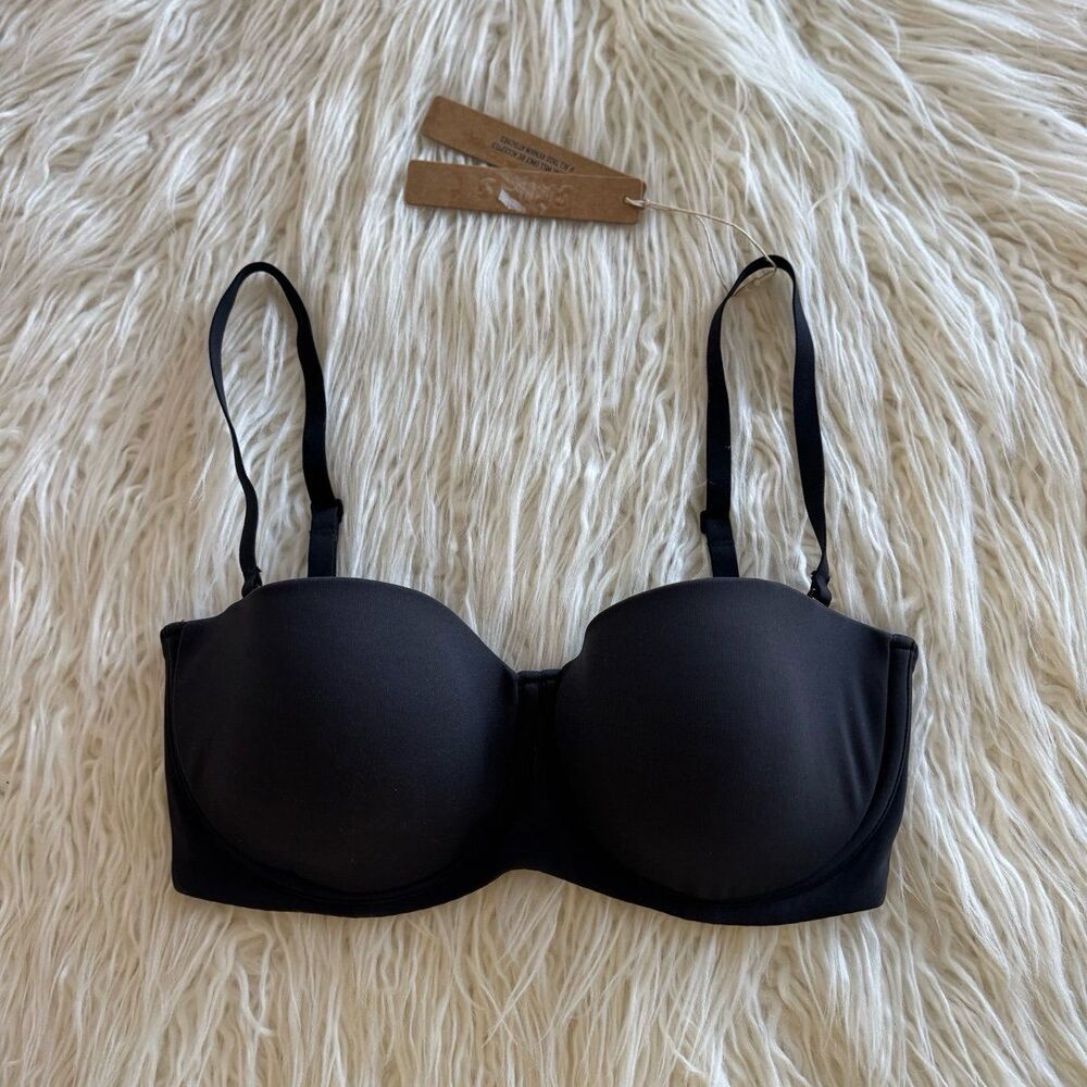 Skims Fits Everybody Strapless Bra Onyx Size 36A